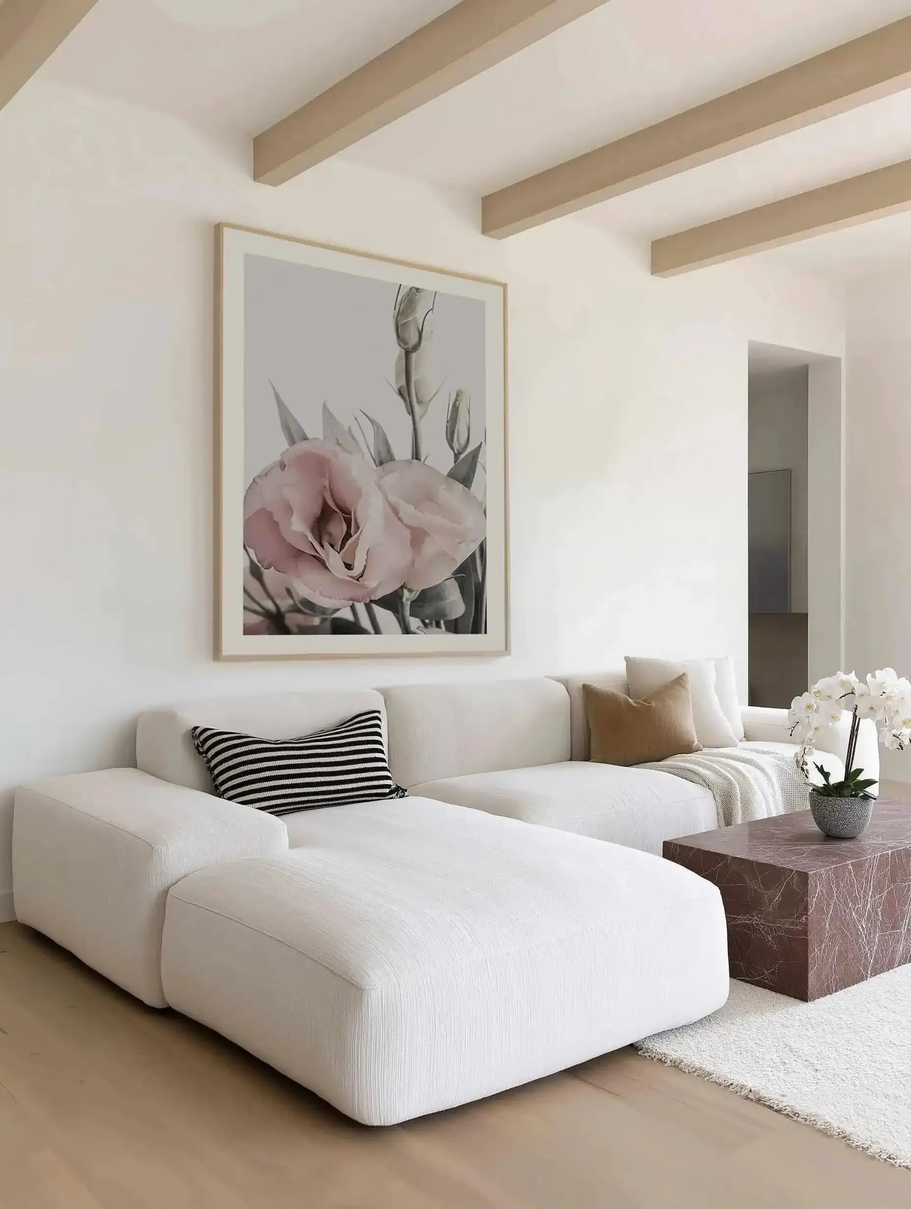 Pink Lisianthus I Art Print from Olive et Oriel where you can shop wallpaper and artworks online