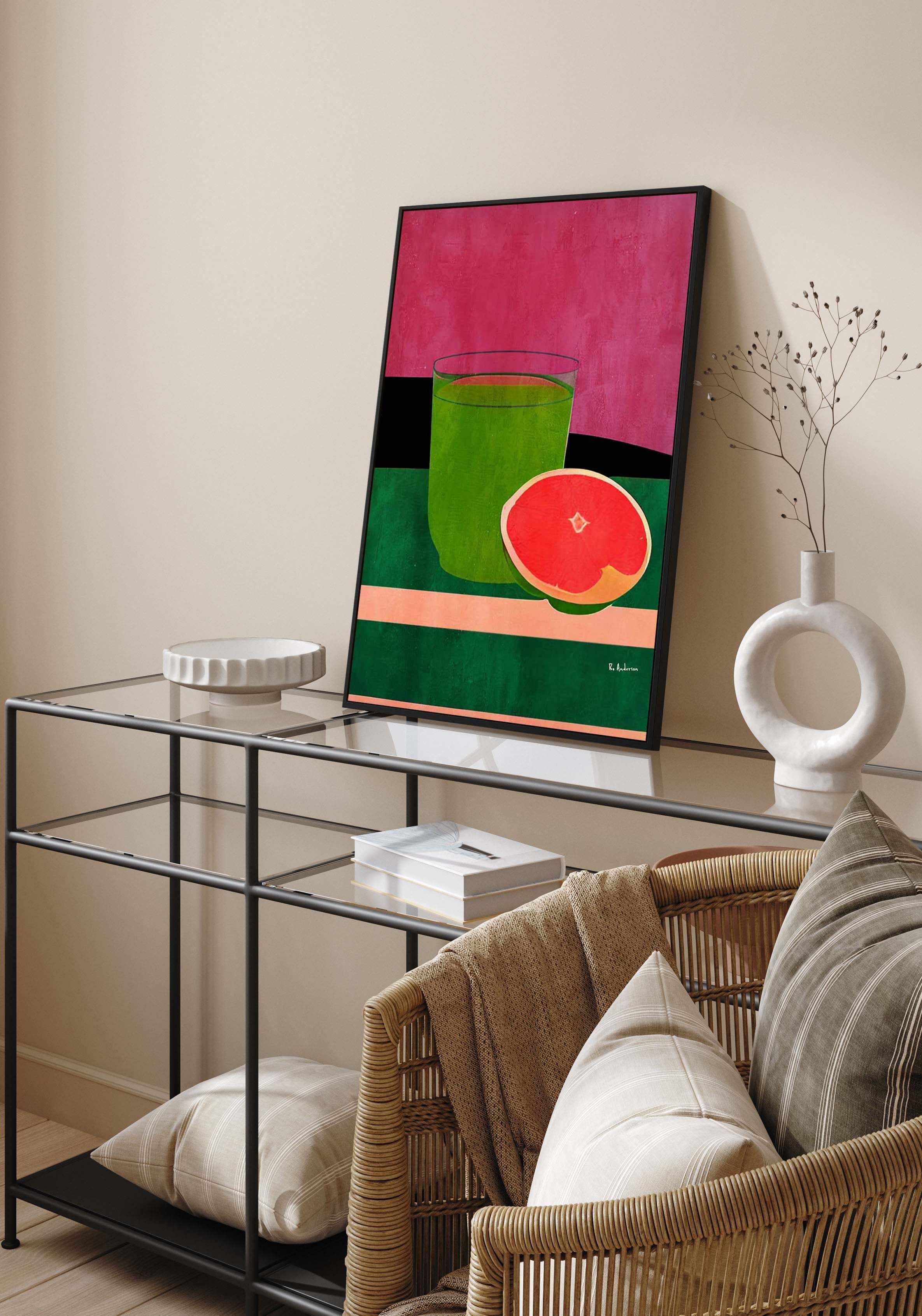 Pink, Little Grapefruit by Bo Anderson | Framed Canvas Art Print