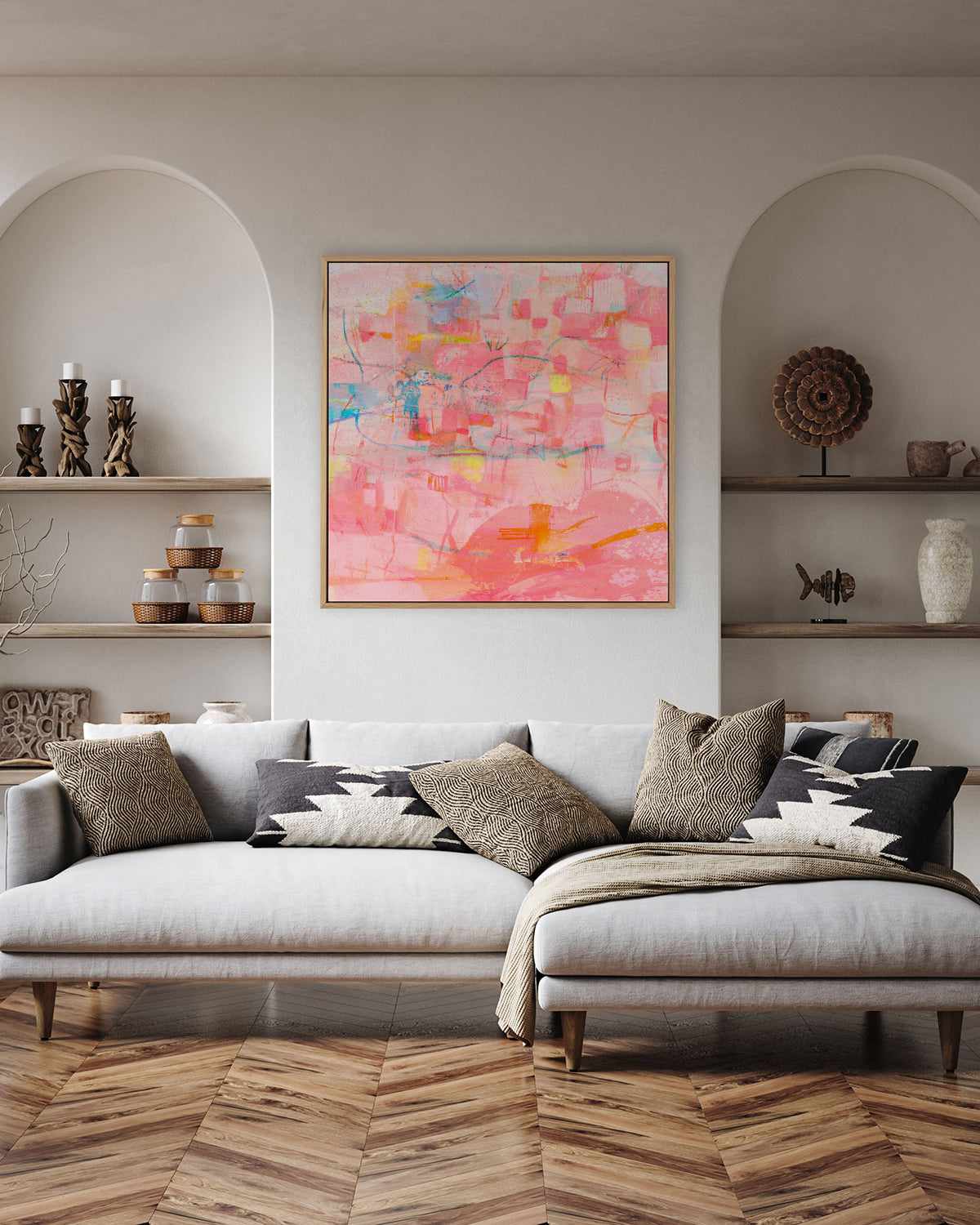 Pink Luxe by Antonia Tzenova | Framed Canvas Art Print