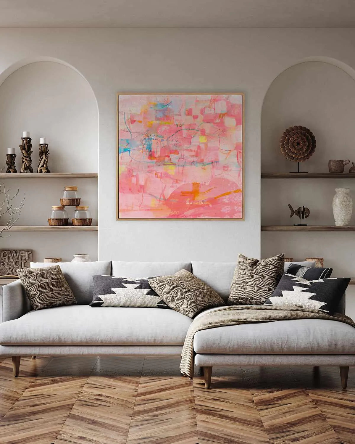 Pink Luxe by Antonia Tzenova | Framed Canvas Art Print from Olive et Oriel where you can shop wallpaper and artworks online