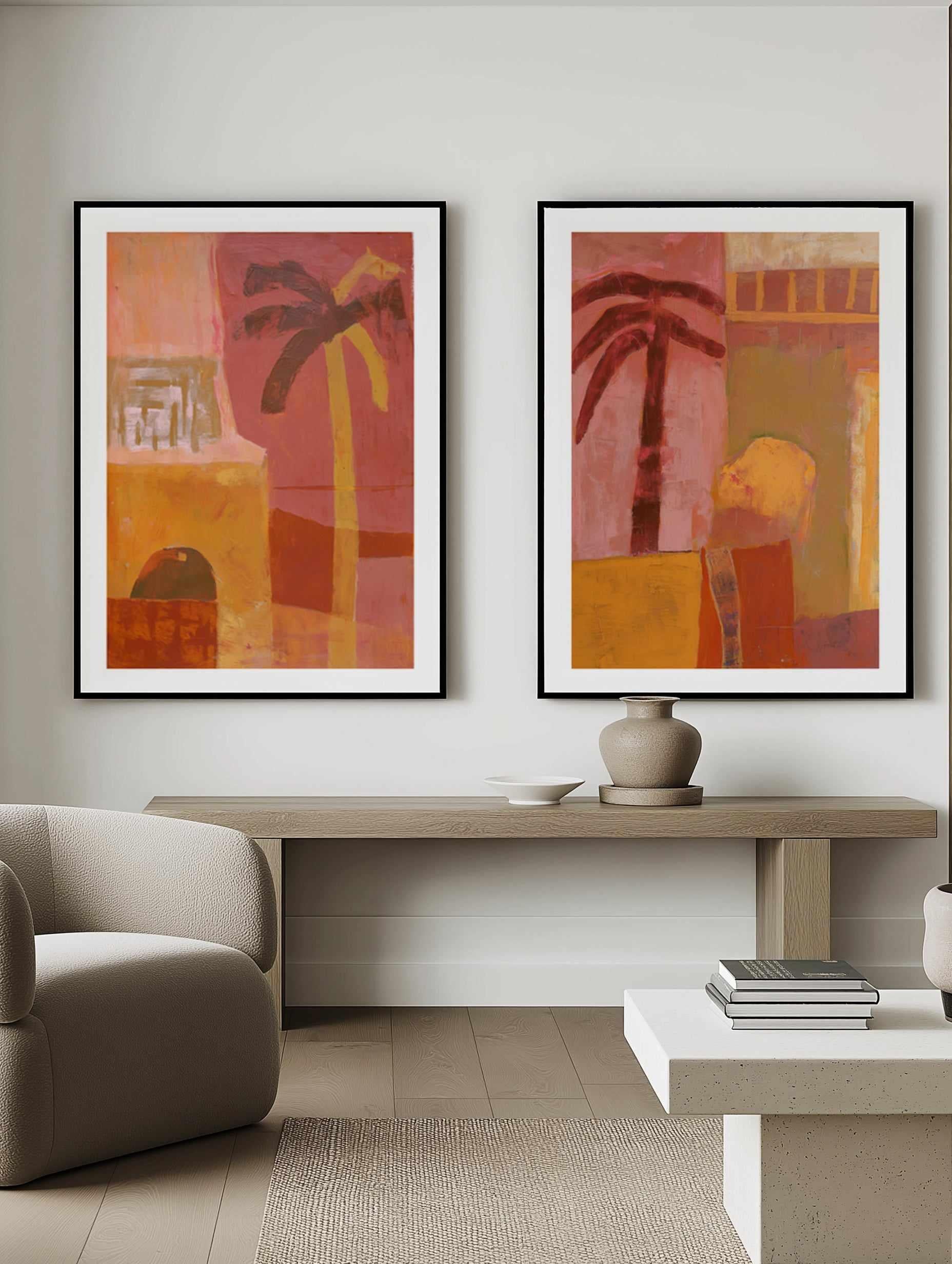 Pink Mesa Palms II | Art Print from Olive et Oriel where you can shop wallpaper and artworks online