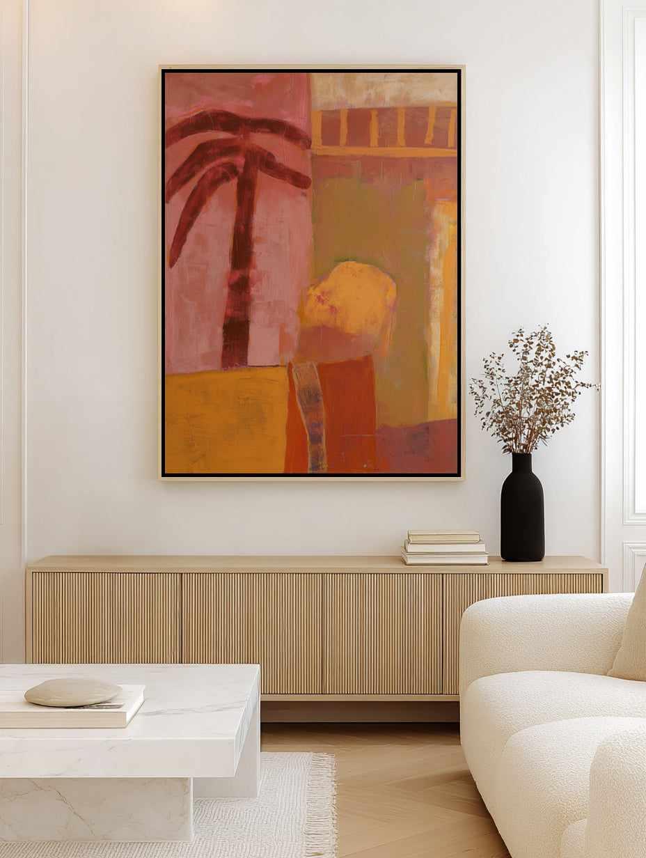 Pink Mesa Palms II | Framed Canvas Art Print from Olive et Oriel where you can shop wallpaper and artworks online