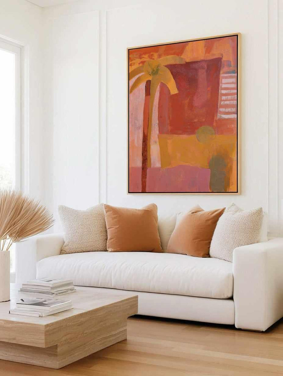Pink Mesa Palms III | Framed Canvas Art Print from Olive et Oriel where you can shop wallpaper and artworks online