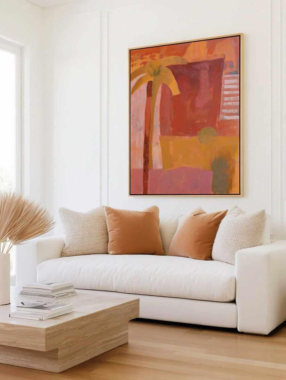 Pink Mesa Palms III | Framed Canvas Art Print from Olive et Oriel where you can shop wallpaper and artworks online