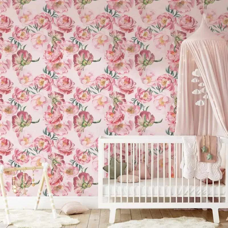 Pink Peony Roses Wallpaper-Wallpaper-Buy Kids Removable Wallpaper Online Our Custom Made Children‚àö¬¢‚Äö√á¬®‚Äö√ë¬¢s Wallpapers Are A Fun Way To Decorate And Enhance Boys Bedroom Decor And Girls Bedrooms They Are An Amazing Addition To Your Kids Bedroom Walls Our Collection of Kids Wallpaper Is Sure To Transform Your Kids Rooms Interior Style From Pink Wallpaper To Dinosaur Wallpaper Even Marble Wallpapers For Teen Boys Shop Peel And Stick Wallpaper Online Today With Olive et Oriel