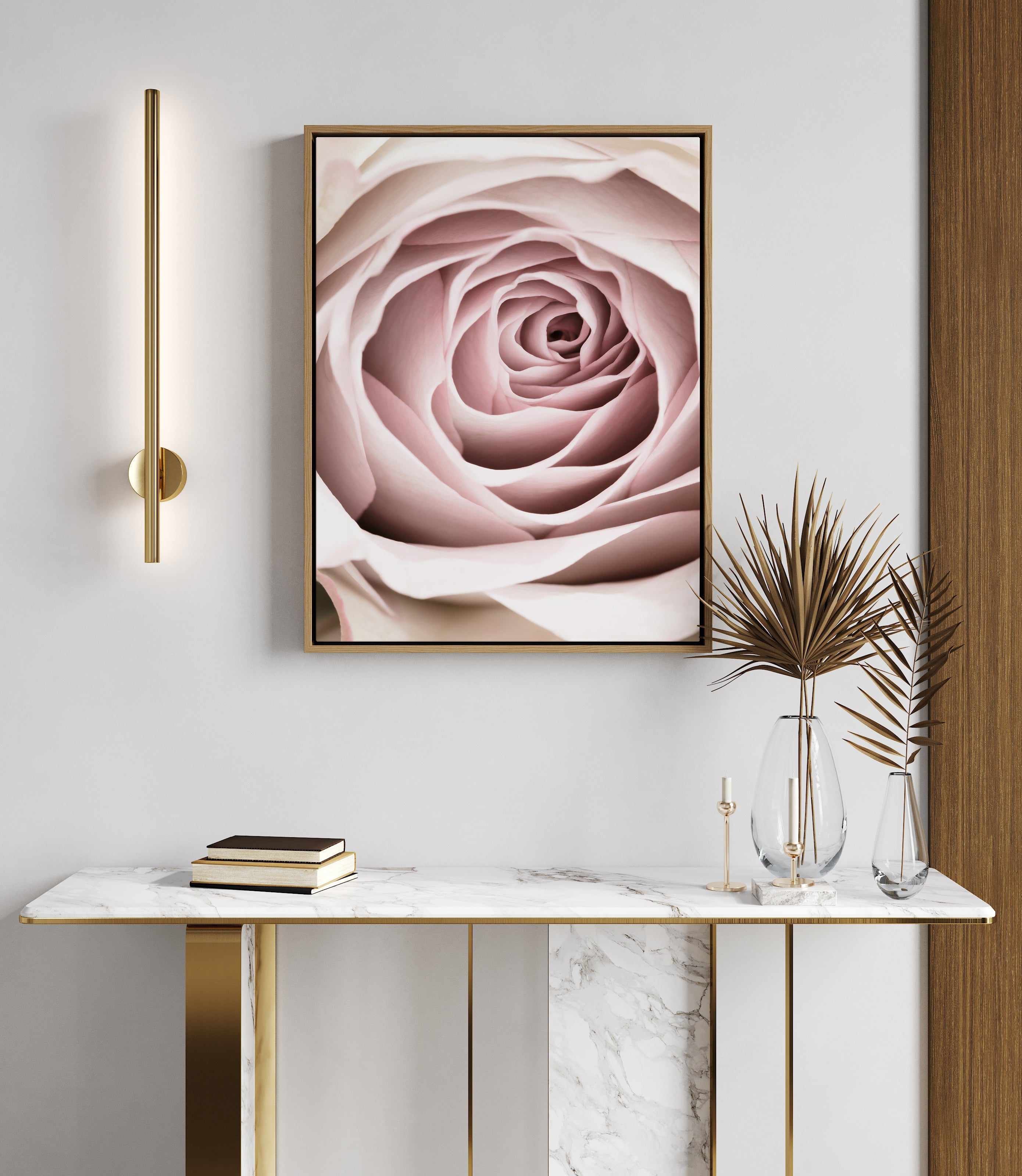 Pink Rose No 03 By Studio III | Framed Canvas Art Print