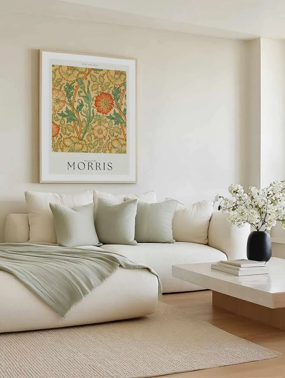 Pink & Rose by William Morris Art Print from Olive et Oriel where you can shop wallpaper and artworks online