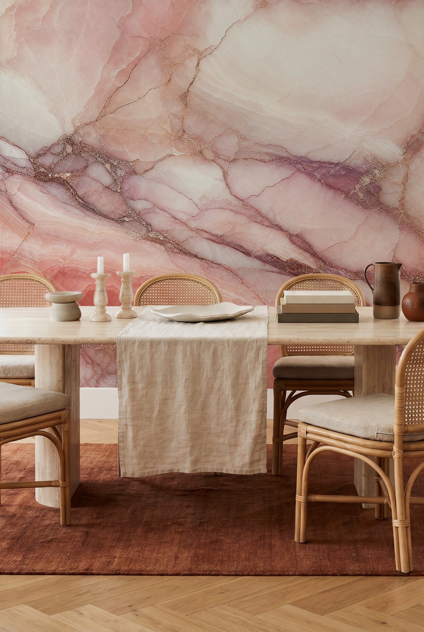 Pink Salt Marble Mural Wallpaper