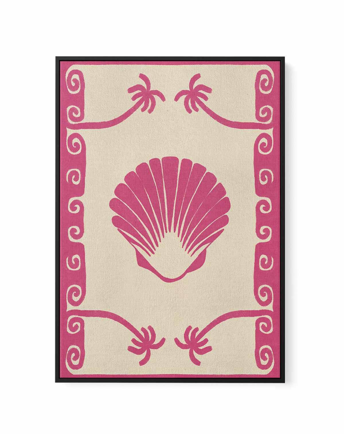 Pink Seashell Stories by Shatha Al Dafai | Framed Canvas Art Print from Olive et Oriel where you can shop wallpaper and artworks online