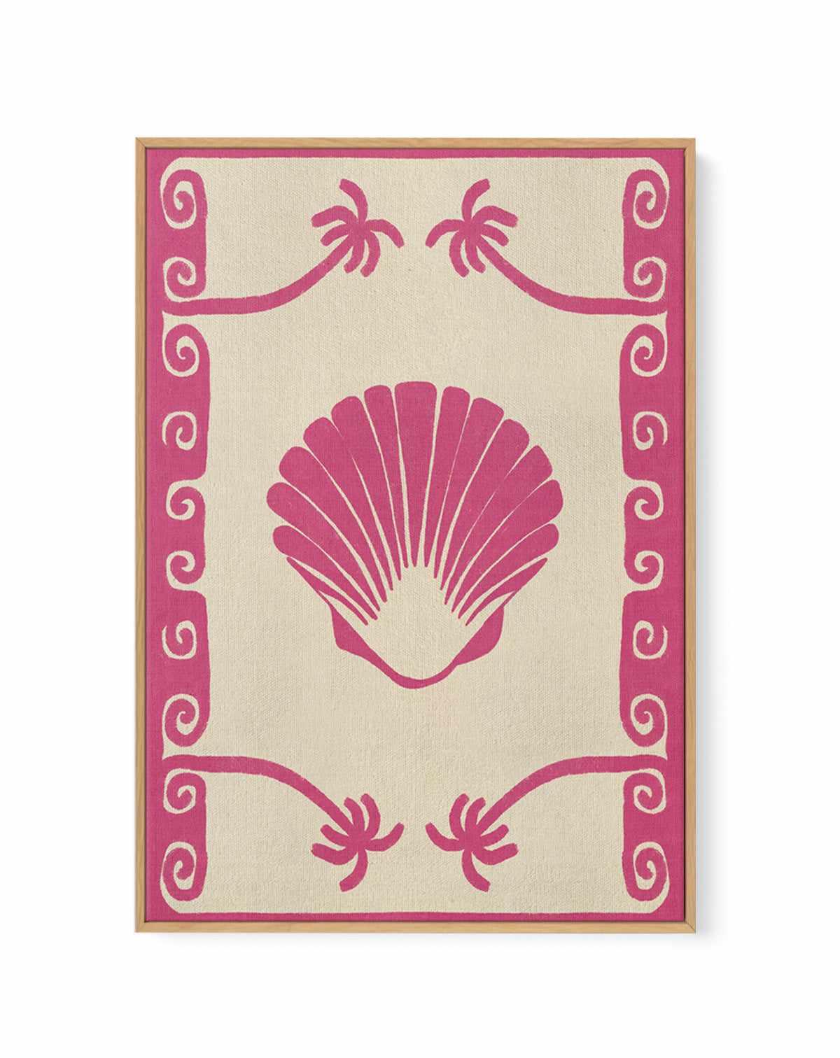 Pink Seashell Stories by Shatha Al Dafai | Framed Canvas Art Print from Olive et Oriel where you can shop wallpaper and artworks online