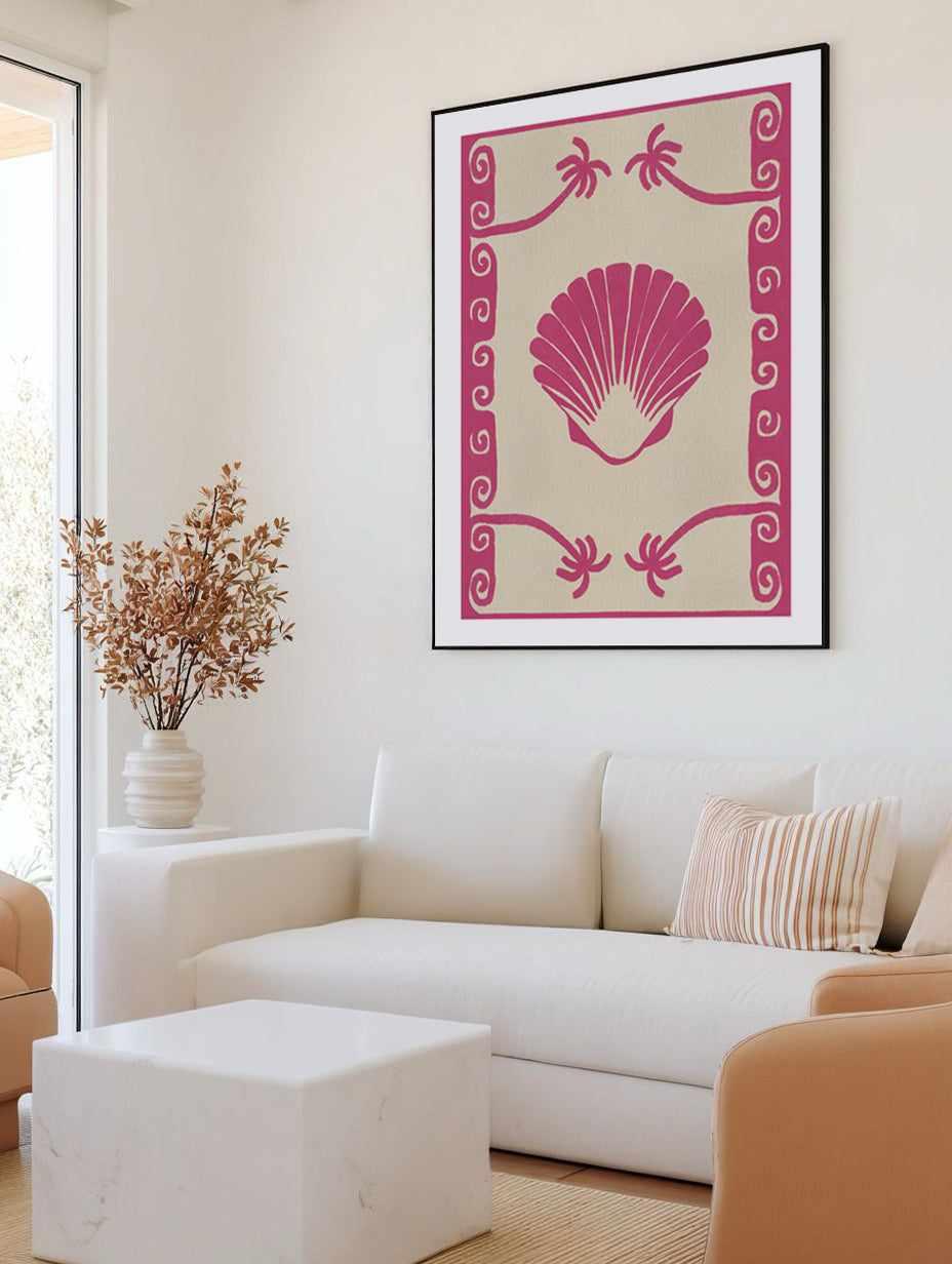 Pink Seashell Stories by Shatha Al Dafai | Art Print from Olive et Oriel where you can shop wallpaper and artworks online