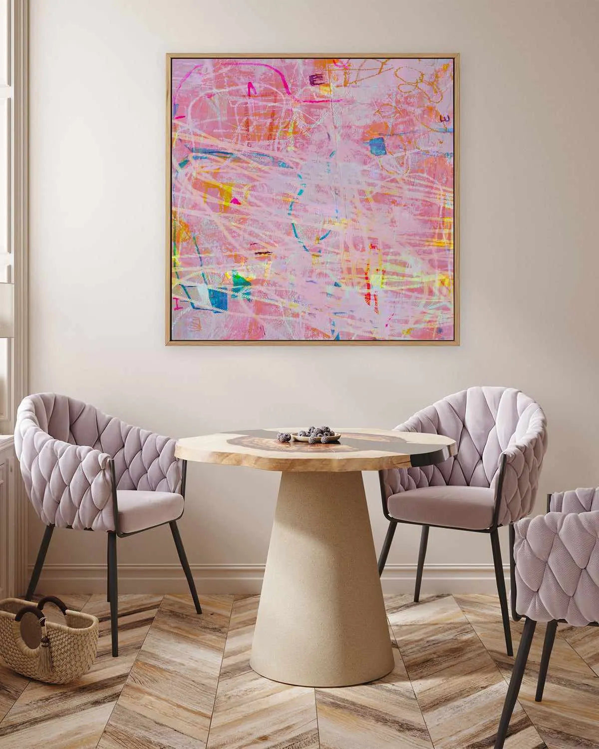 Pink Splash by Antonia Tzenova | Framed Canvas Art Print from Olive et Oriel where you can shop wallpaper and artworks online