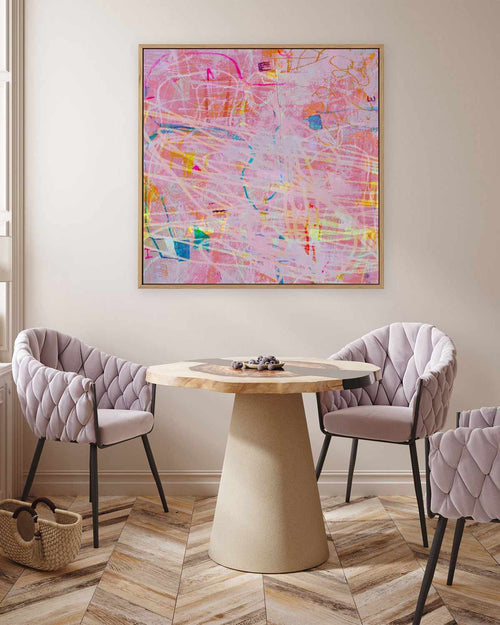 Pink Splash by Antonia Tzenova | Framed Canvas Art Print