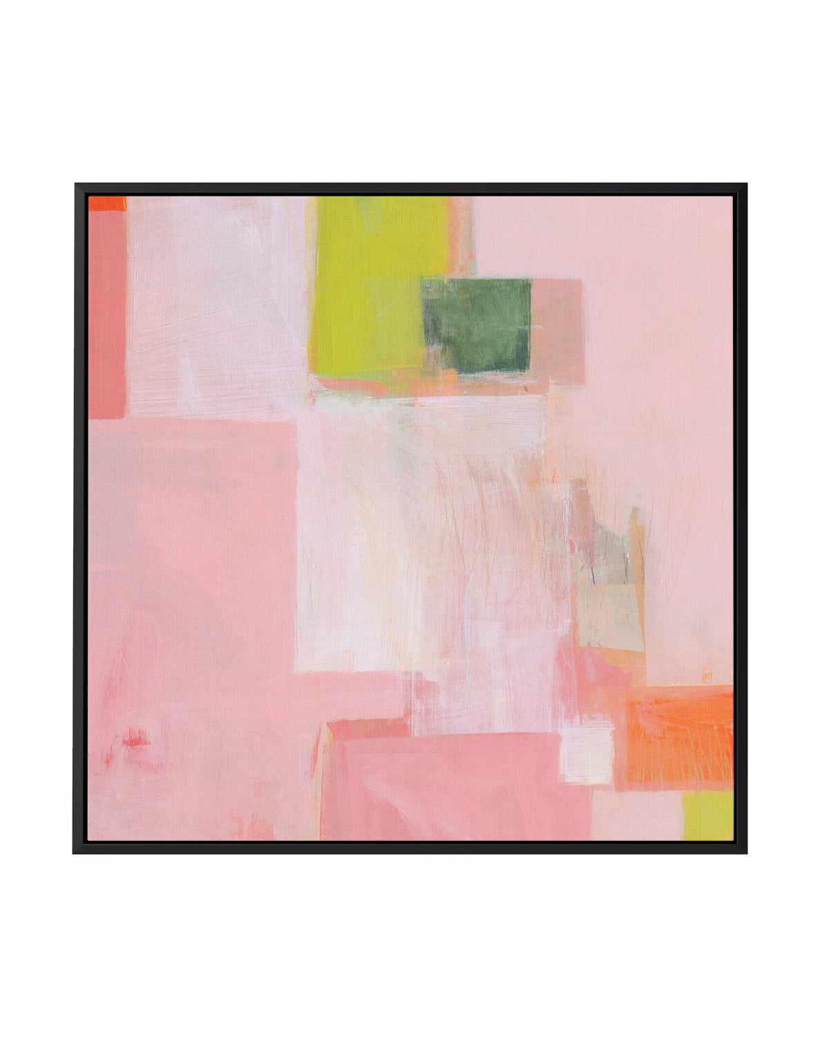 Pink Squares by Melissa Donoho | Framed Canvas Art Print