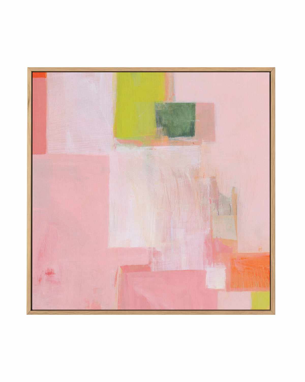 Pink Squares by Melissa Donoho | Framed Canvas Art Print