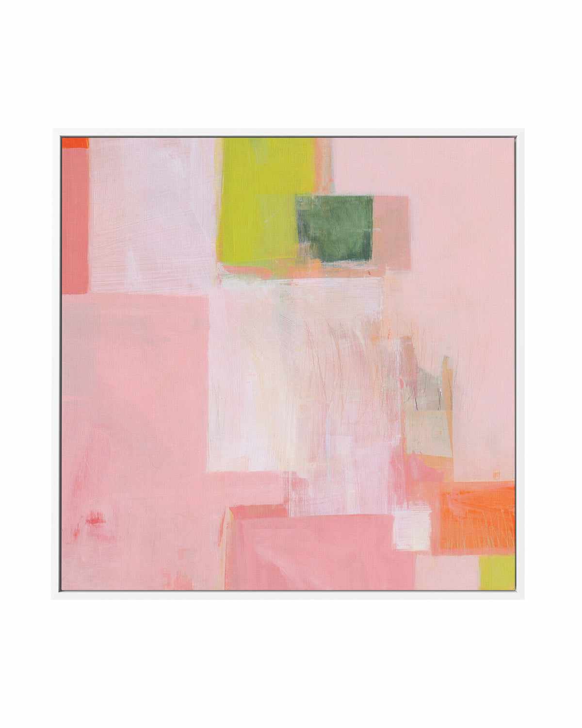 Pink Squares by Melissa Donoho | Framed Canvas Art Print