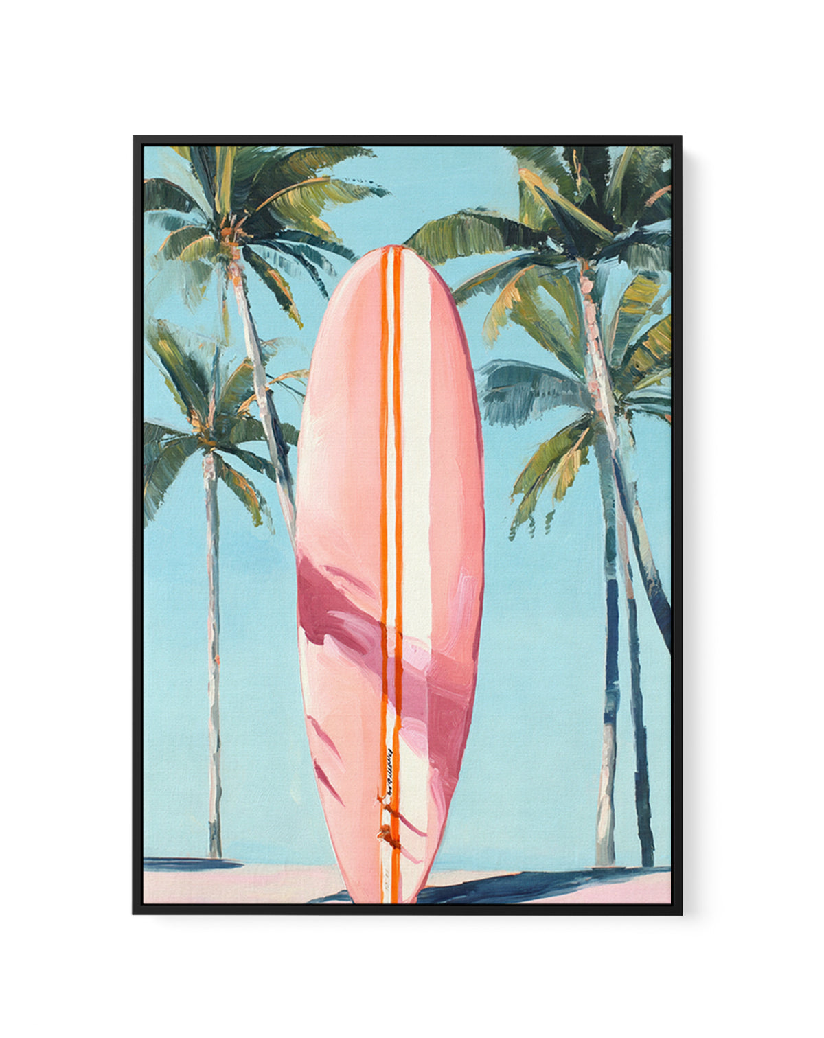 Pink Surfboard | Framed Canvas Art Print from Olive et Oriel where you can shop wallpaper and artworks online