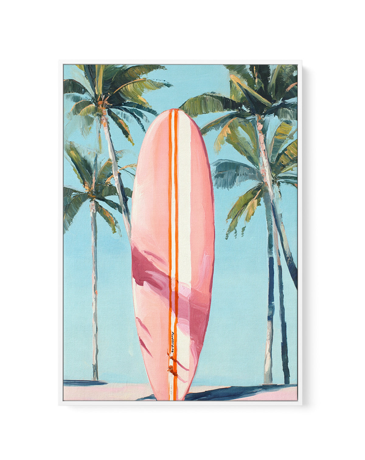 Pink Surfboard | Framed Canvas Art Print from Olive et Oriel where you can shop wallpaper and artworks online