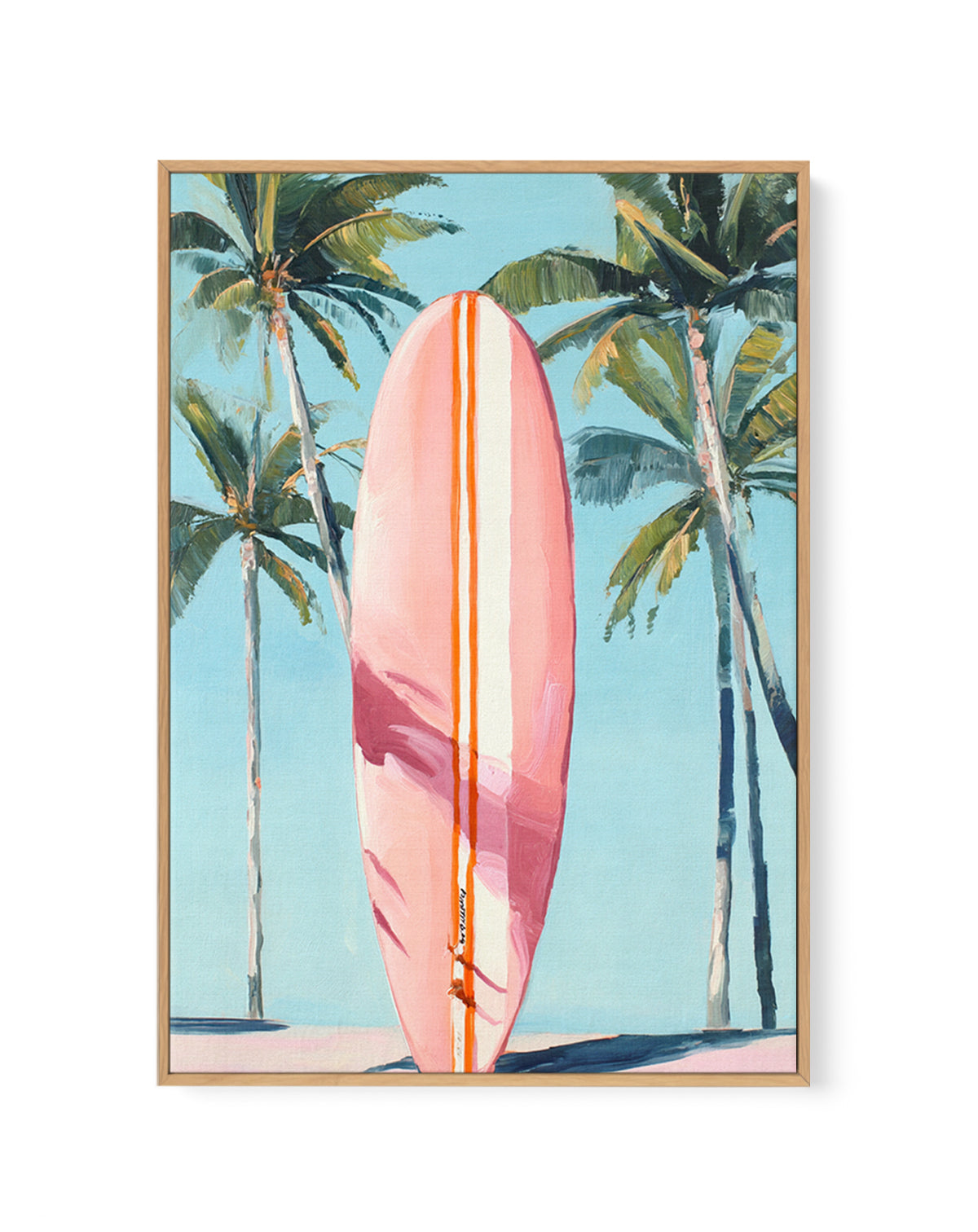 Pink Surfboard | Framed Canvas Art Print from Olive et Oriel where you can shop wallpaper and artworks online