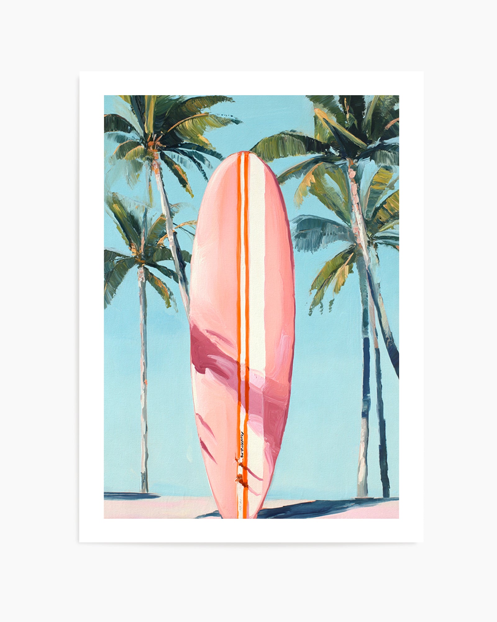 Pink Surfboard | Art Print from Olive et Oriel where you can shop wallpaper and artworks online