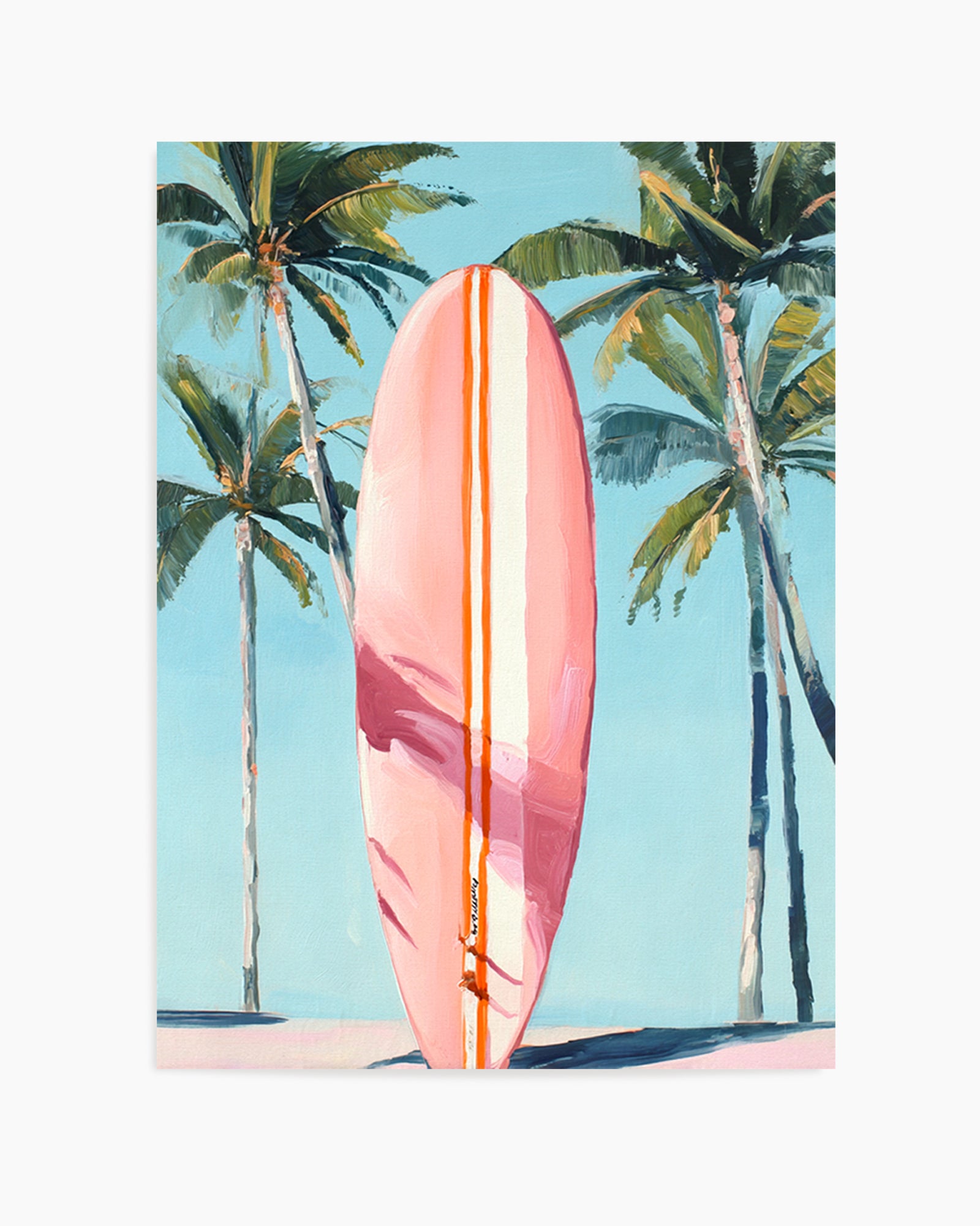 Pink Surfboard | Art Print from Olive et Oriel where you can shop wallpaper and artworks online