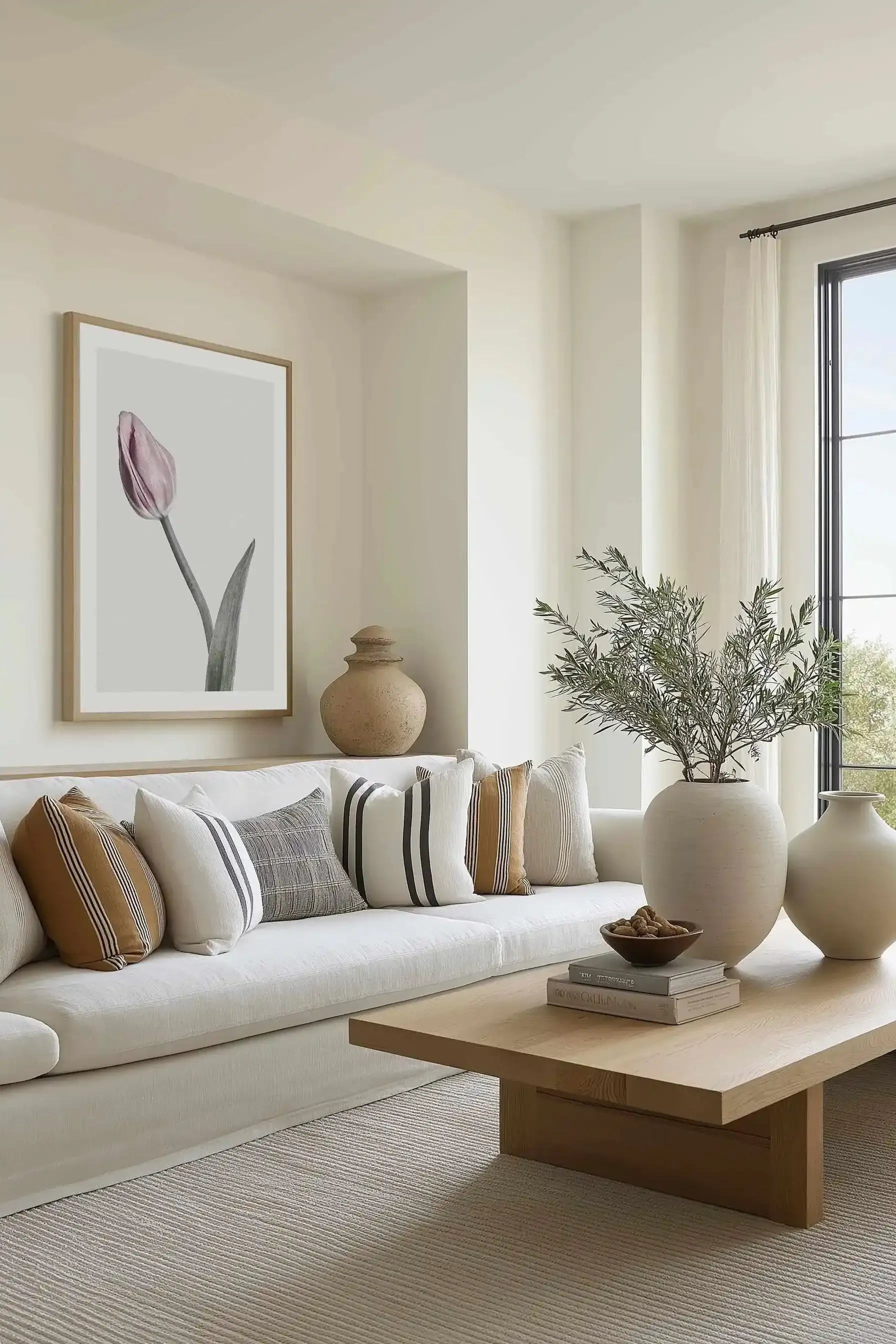 Pink Tulip Illustration I Art Print from Olive et Oriel where you can shop wallpaper and artworks online