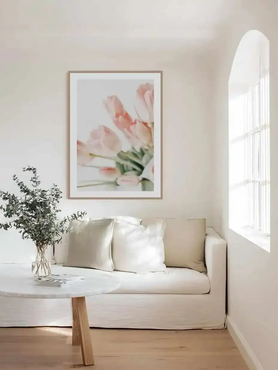 Pink Tulips I Art Print from Olive et Oriel where you can shop wallpaper and artworks online