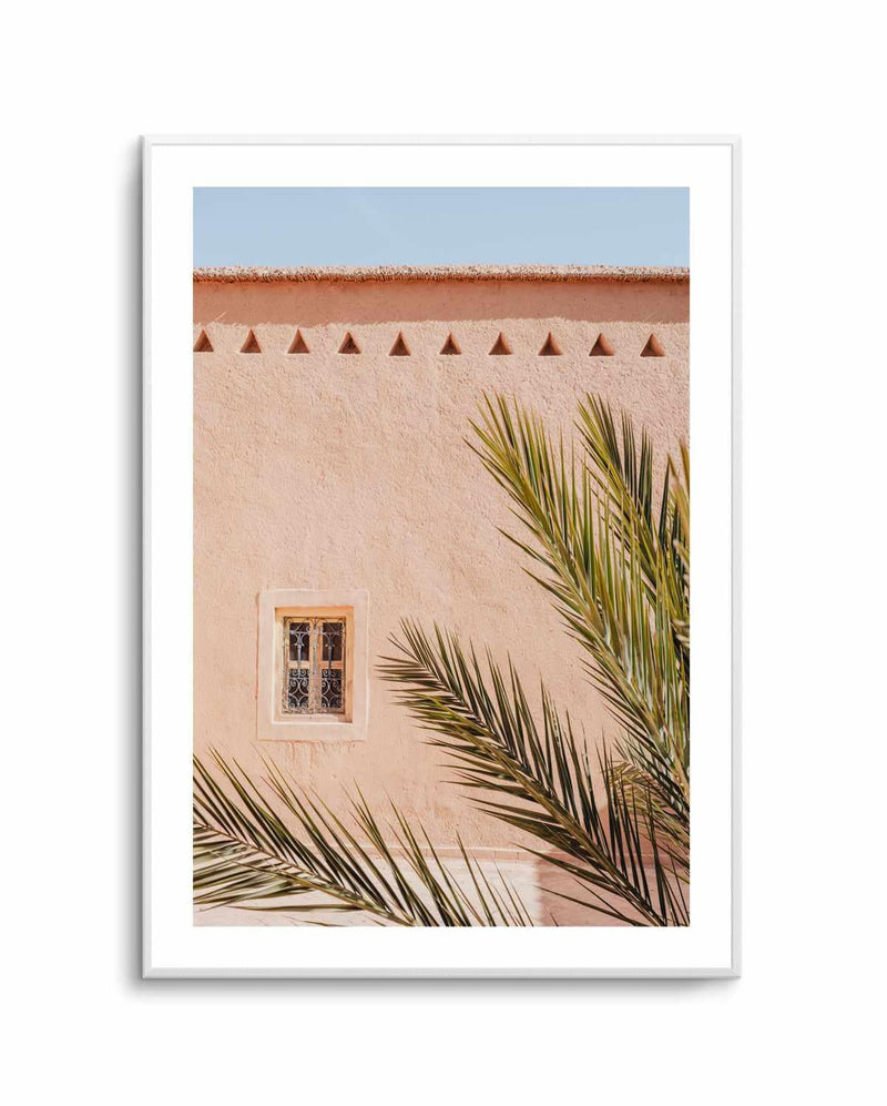 Pink Wall Palm Shadow by Photolovers | Art Print