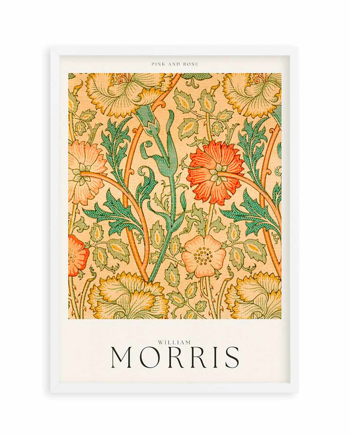 Pink & Rose by William Morris Art Print