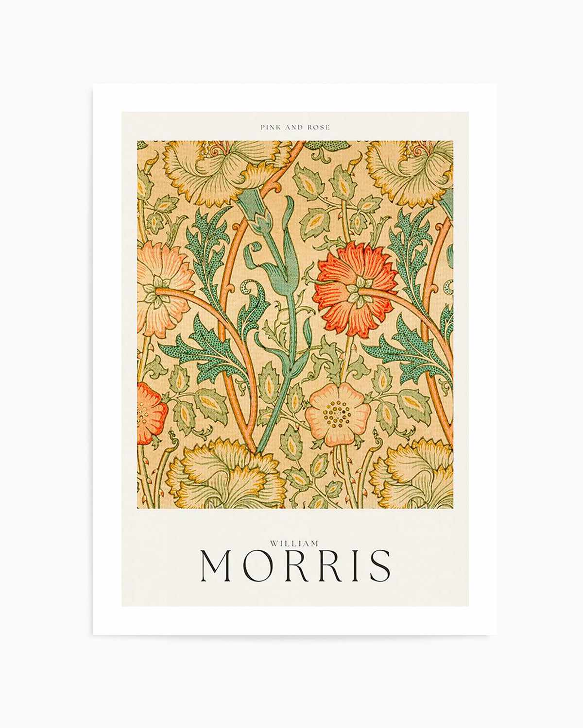 Pink & Rose by William Morris Art Print