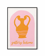 Pink and Orange Vase By Grace Digital Art | Framed Canvas Art Print