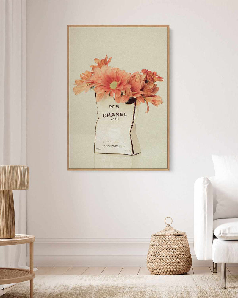 Pink Flowers Chanel by Mario Stefanelli | Framed Canvas Art Print