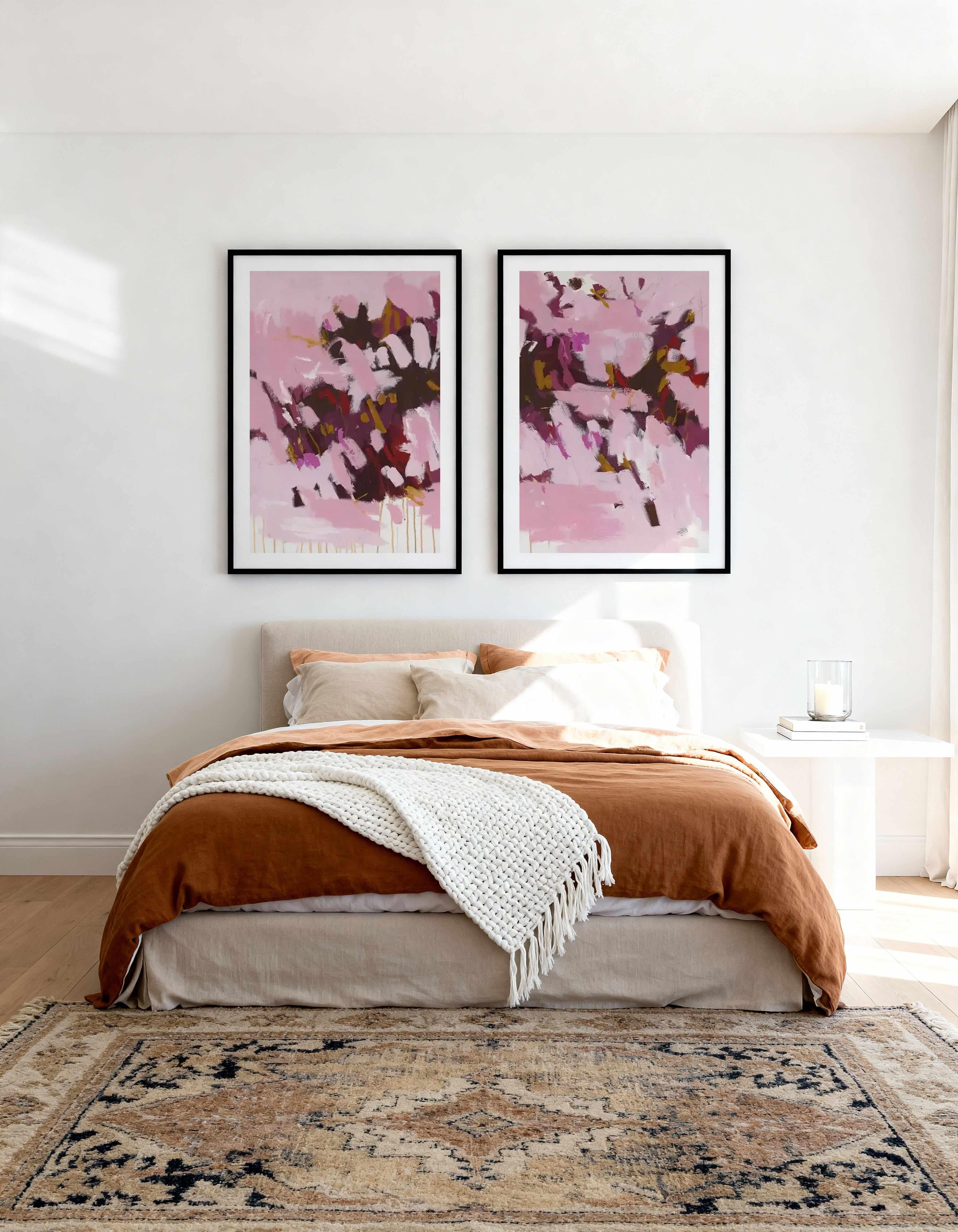 Pink Paniculata PT I & II by Alicia Benetatos Art Print Set of 2 | Matching Wall Art