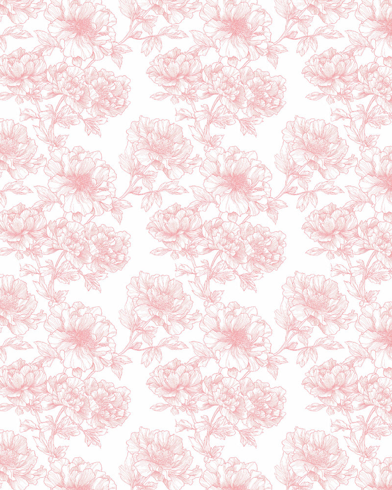 Pink Rosewater Sketch Wallpaper from Olive et Oriel where you can shop wallpaper and artworks online
