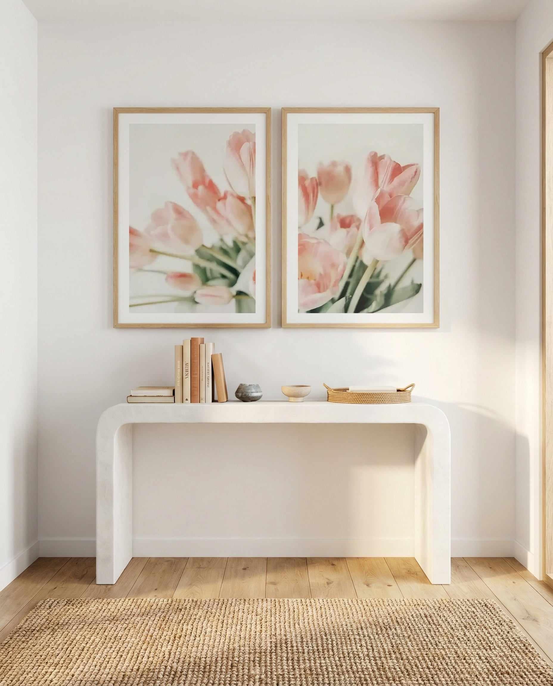 Pink Tulips I & II Art Print Set of 2 | Matching Wall Art from Olive et Oriel where you can shop wallpaper and artworks online