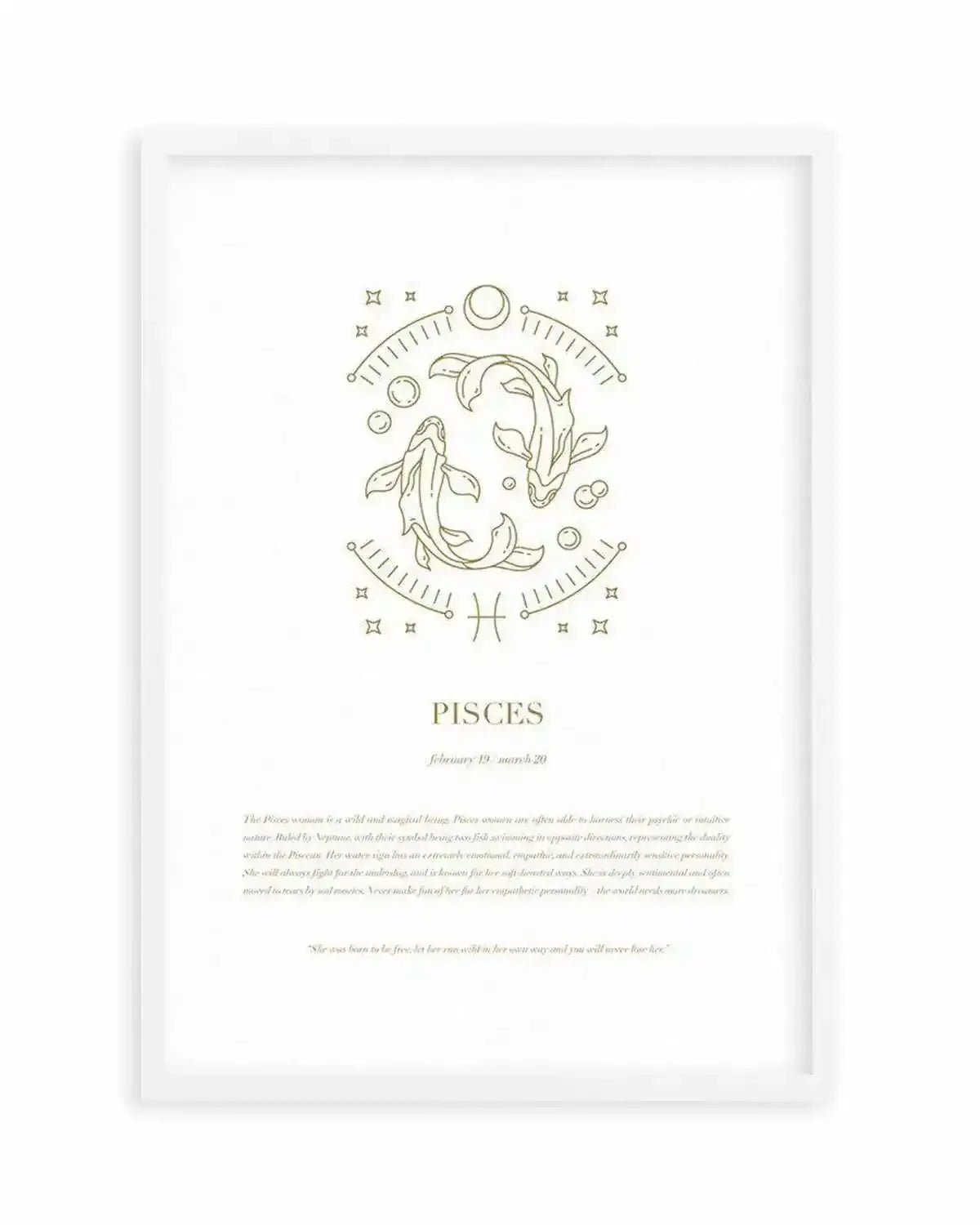 Pisces | Celestial Zodiac Art Print from Olive et Oriel where you can shop wallpaper and artworks online