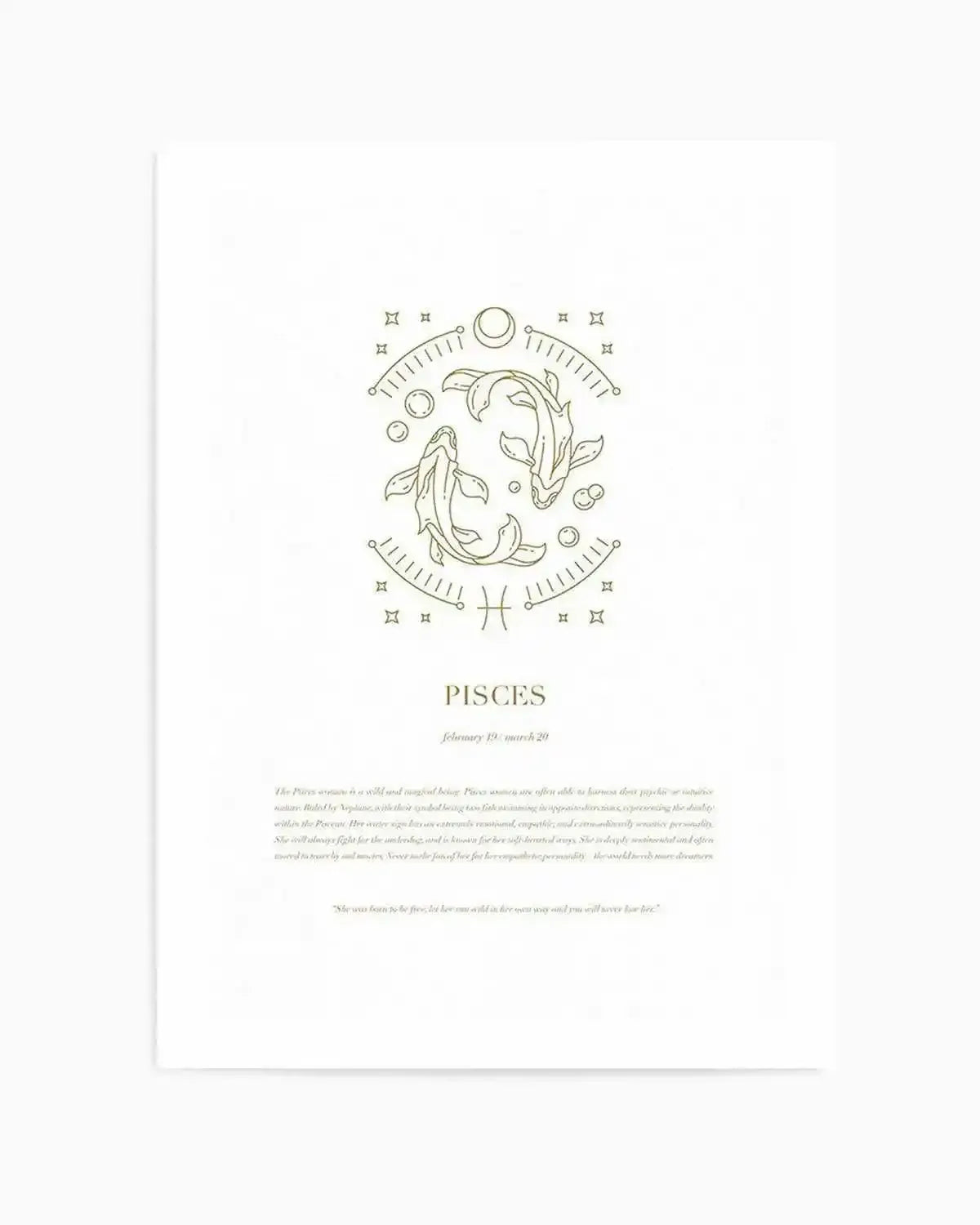 Pisces | Celestial Zodiac Art Print from Olive et Oriel where you can shop wallpaper and artworks online