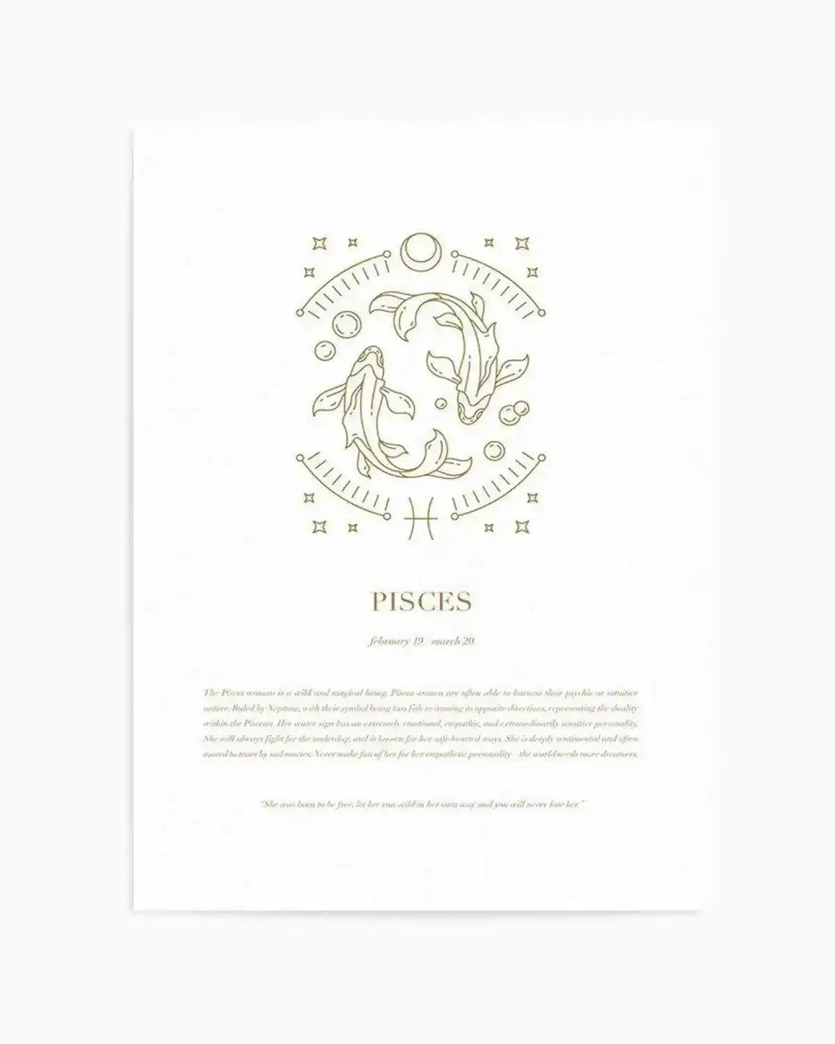 Pisces | Celestial Zodiac Art Print from Olive et Oriel where you can shop wallpaper and artworks online