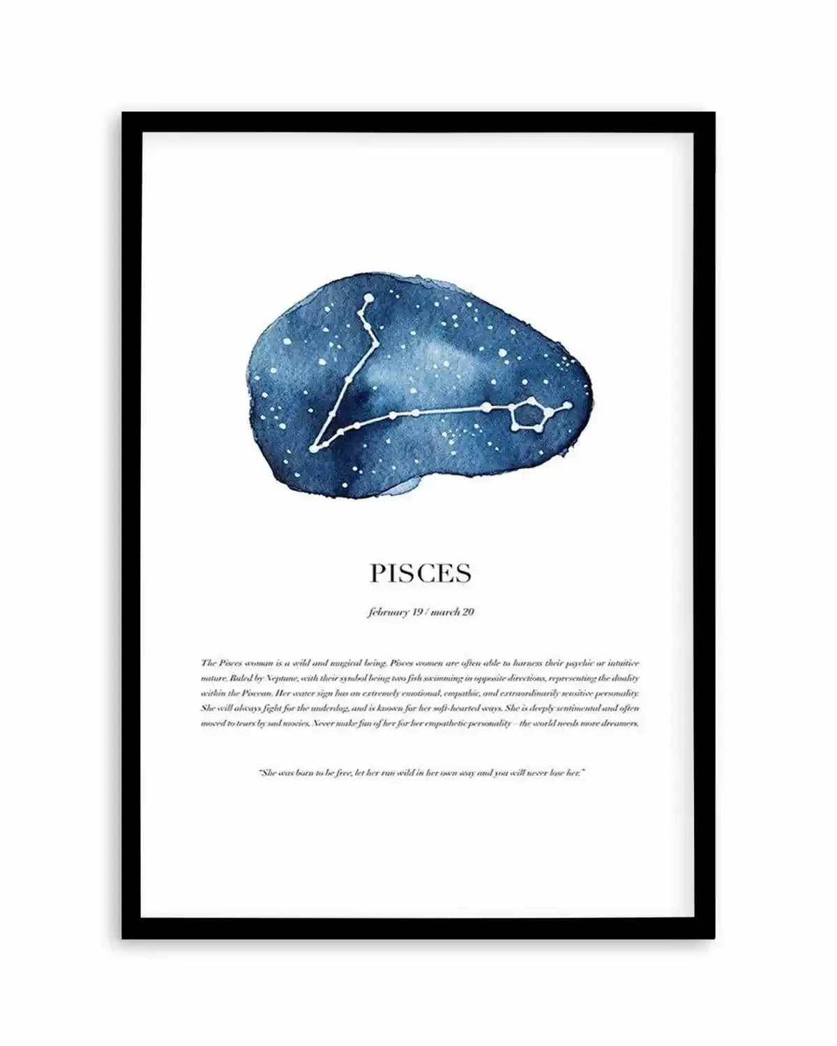 Pisces | Watercolour Zodiac Art Print from Olive et Oriel where you can shop wallpaper and artworks online