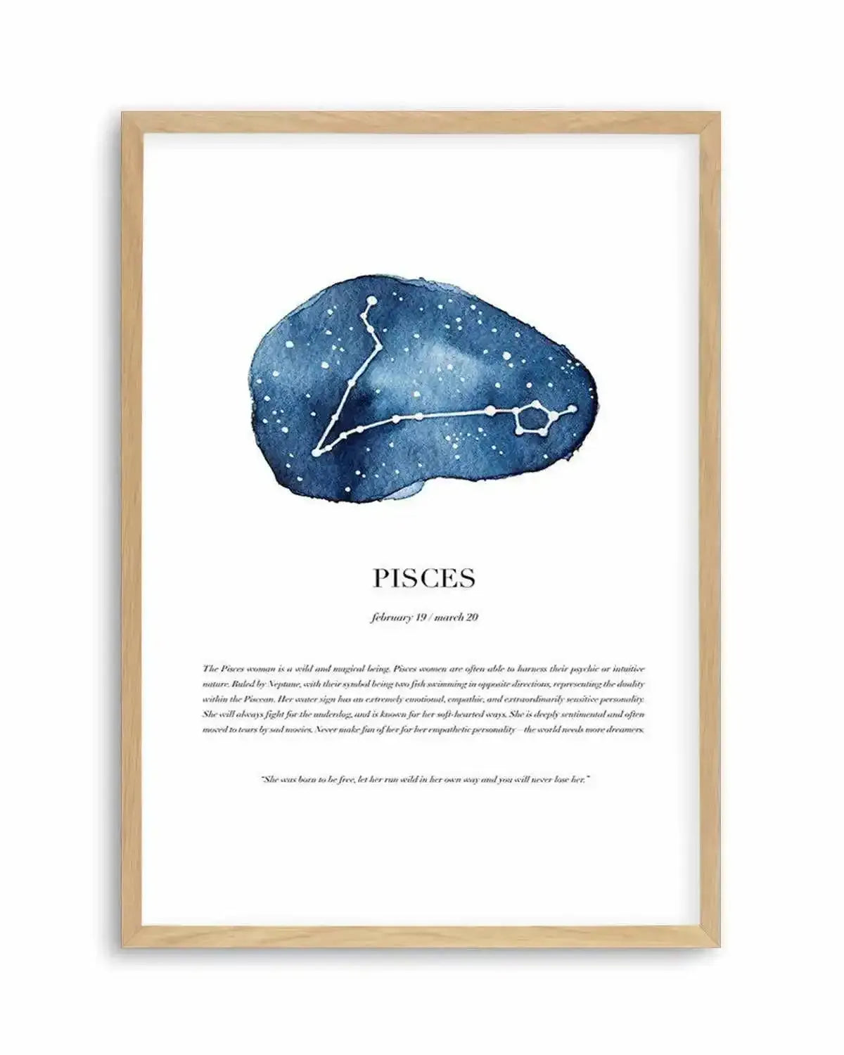 Pisces | Watercolour Zodiac Art Print from Olive et Oriel where you can shop wallpaper and artworks online