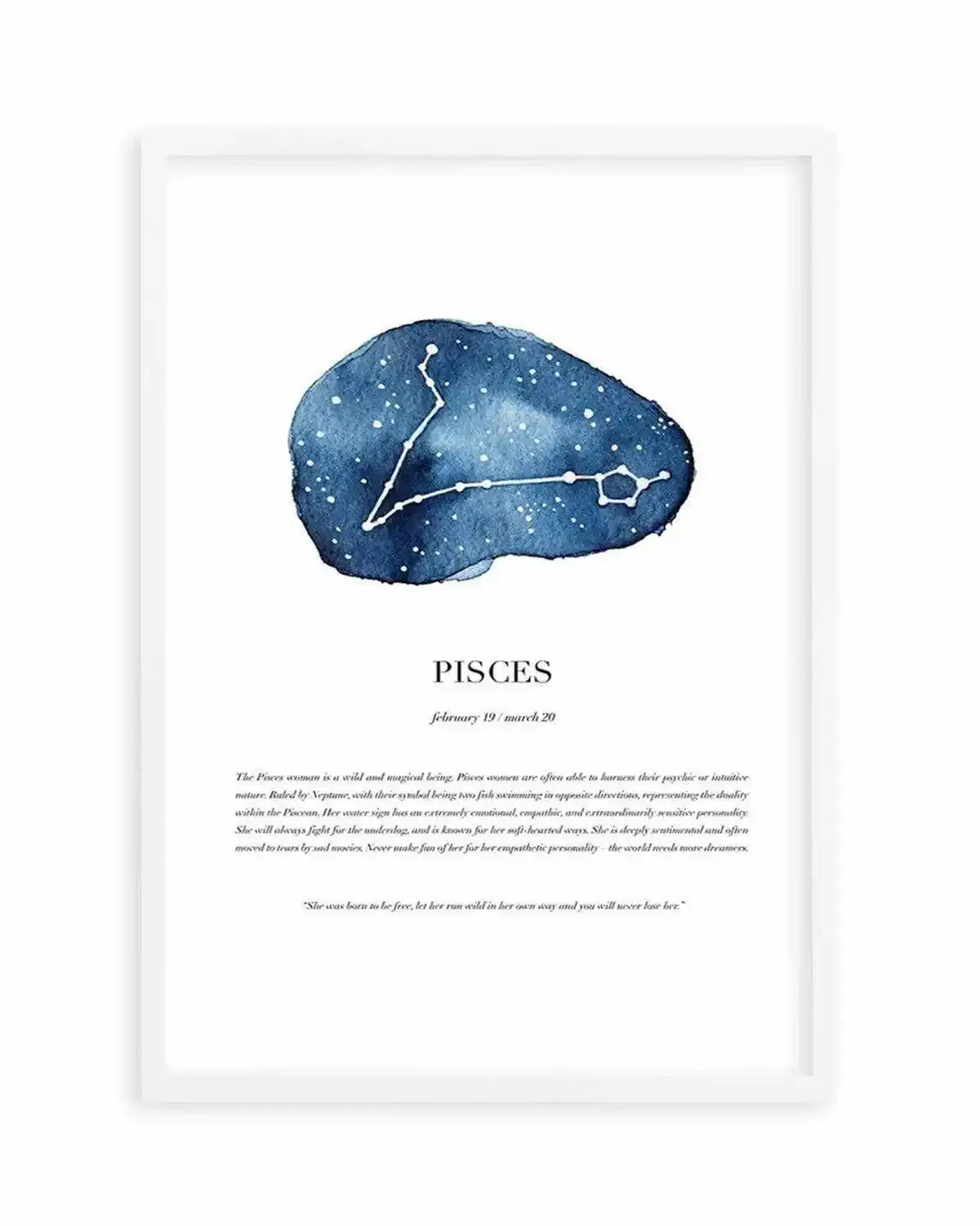 Pisces | Watercolour Zodiac Art Print from Olive et Oriel where you can shop wallpaper and artworks online