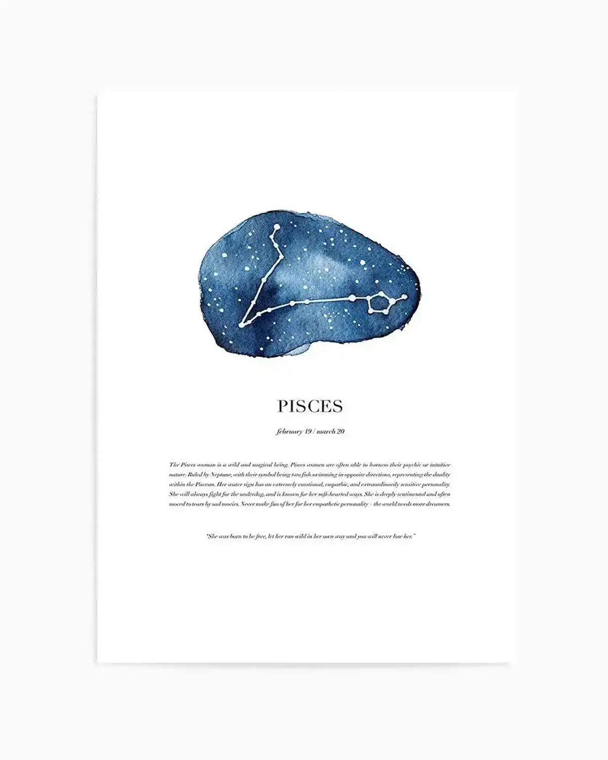 Pisces | Watercolour Zodiac Art Print from Olive et Oriel where you can shop wallpaper and artworks online