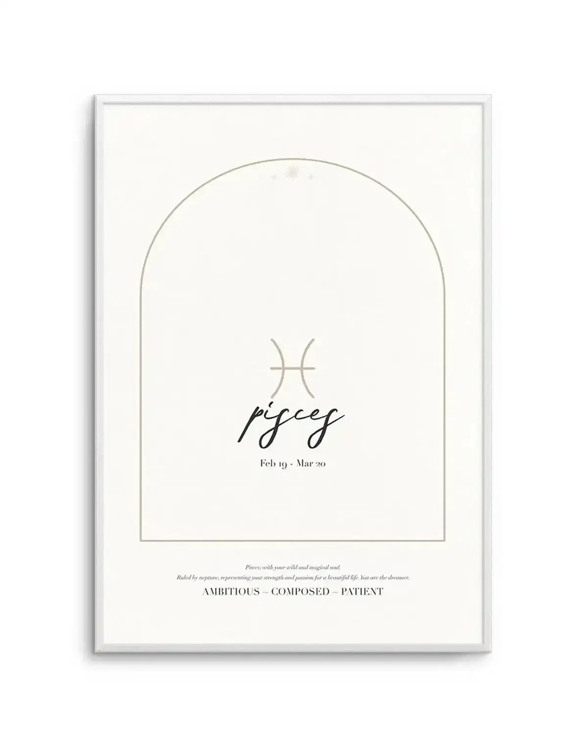 Pisces Star Sign Art Print-PRINT-Olive et Oriel-Olive et Oriel-A4 | 8.3" x 11.7" | 21 x 29.7cm-Unframed Art Print-With White Border-Buy-Australian-Art-Prints-Online-with-Olive-et-Oriel-Your-Artwork-Specialists-Austrailia-Decorate-With-Coastal-Photo-Wall-Art-Prints-From-Our-Beach-House-Artwork-Collection-Fine-Poster-and-Framed-Artwork