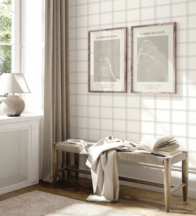Plaid in Mist Wallpaper-Wallpaper-Buy-Australian-Removable-Wallpaper-In-Gingham-Wallpaper-Peel-And-Stick-Wallpaper-Online-At-Olive-et-Oriel-Shop-Plaid-&-Check-Style-Wall-Papers-Decorate-Your-Bedroom-Living-Room-Kids-Room-or-Commercial-Interior