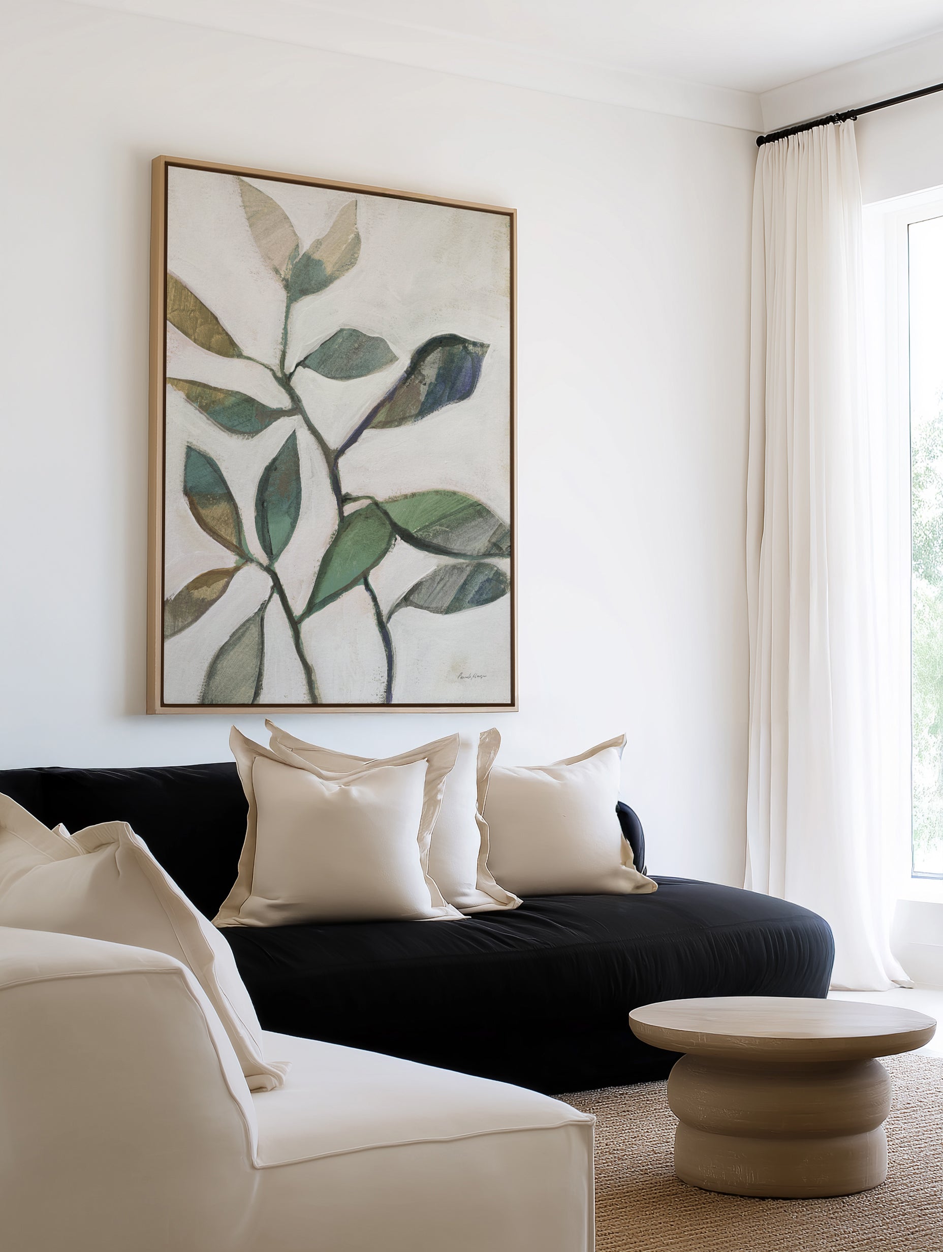 Plant Care Cool Neutral | Framed Canvas Art Print