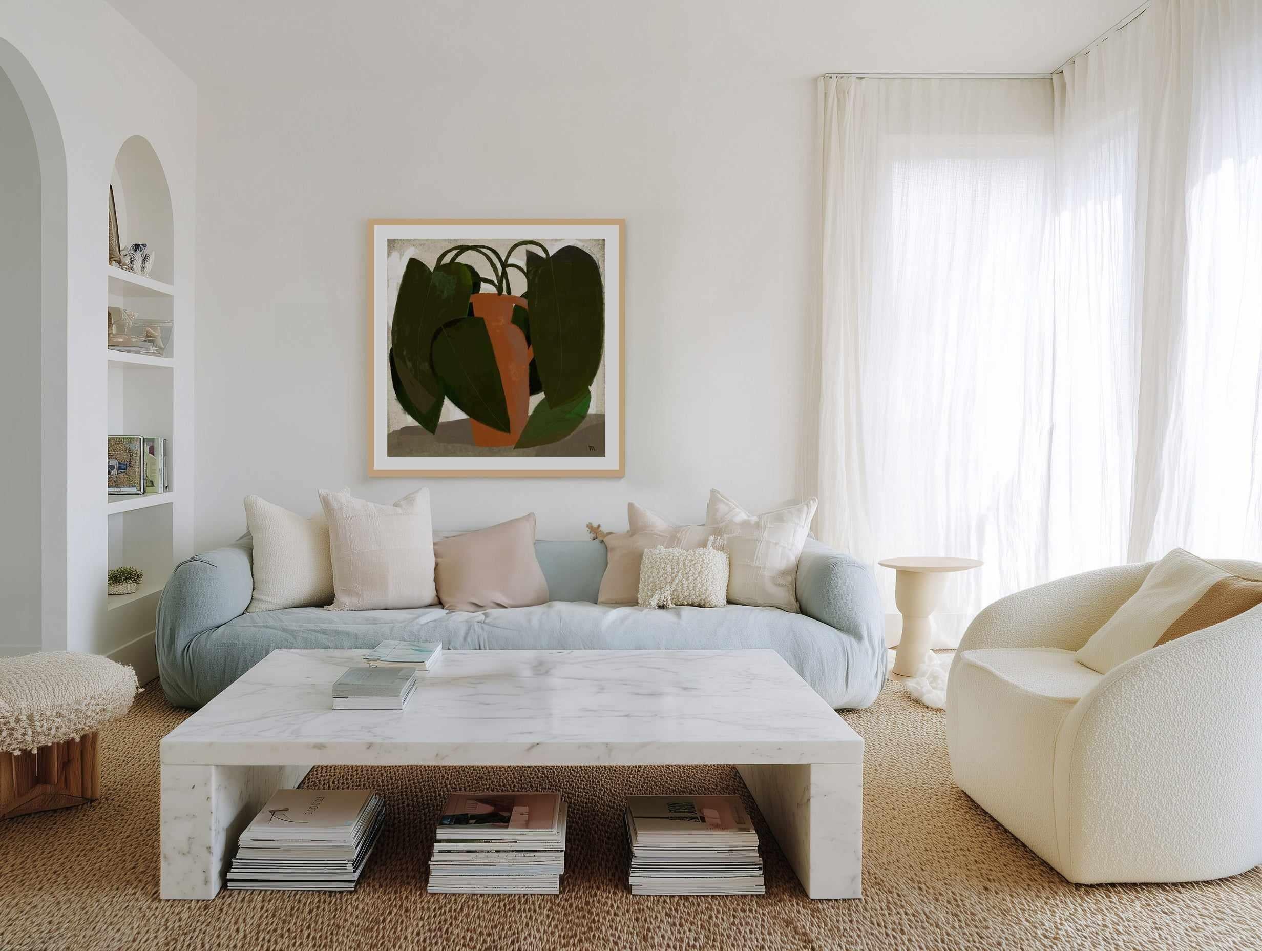 Plant with Cinnamon Vase by Marco Marella | Art Print from Olive et Oriel where you can shop wallpaper and artworks online