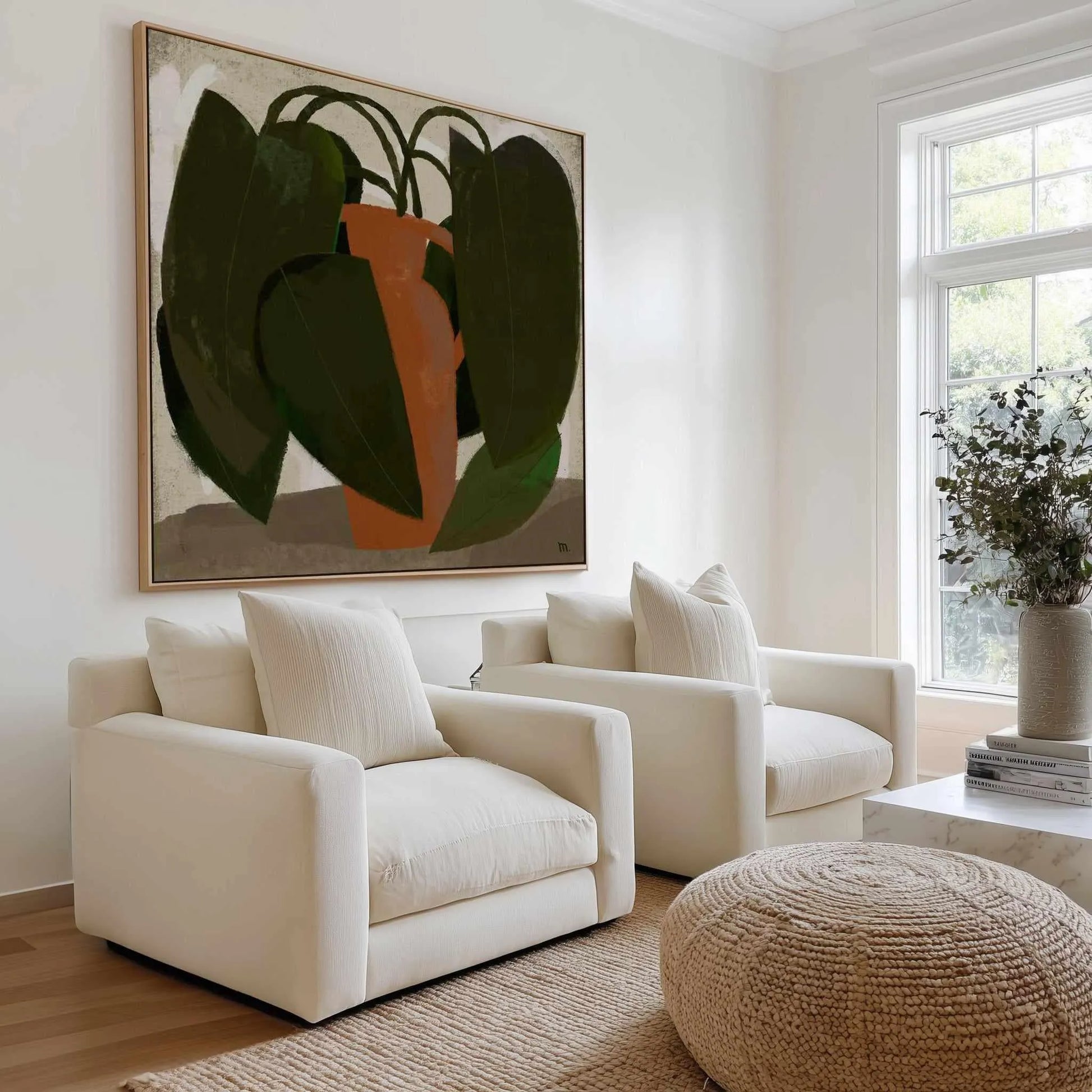 Plant With Cinnamon Vase by Marco Marella | Framed Canvas Art Print from Olive et Oriel where you can shop wallpaper and artworks online