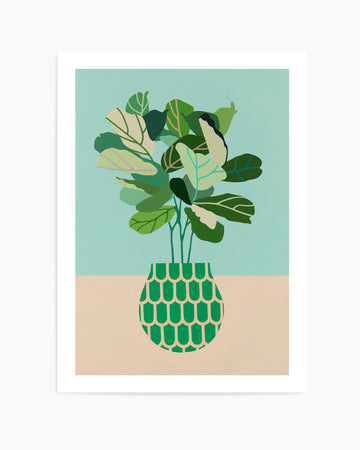 Plant With Green Vase by Naomi Taitz Duffy | Art Print