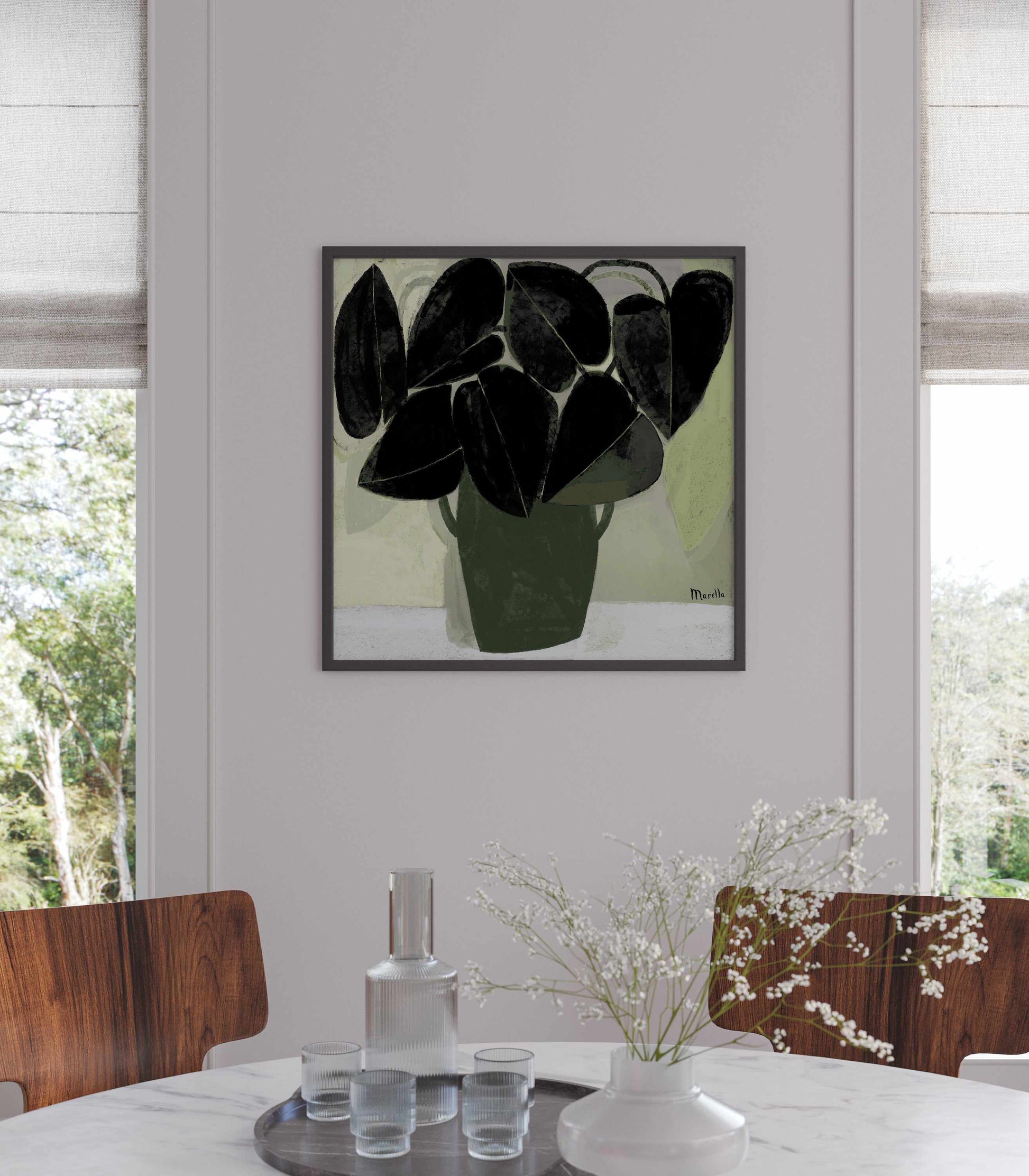Plant in Green Vase by Marco Marella | Art Print from Olive et Oriel where you can shop wallpaper and artworks online