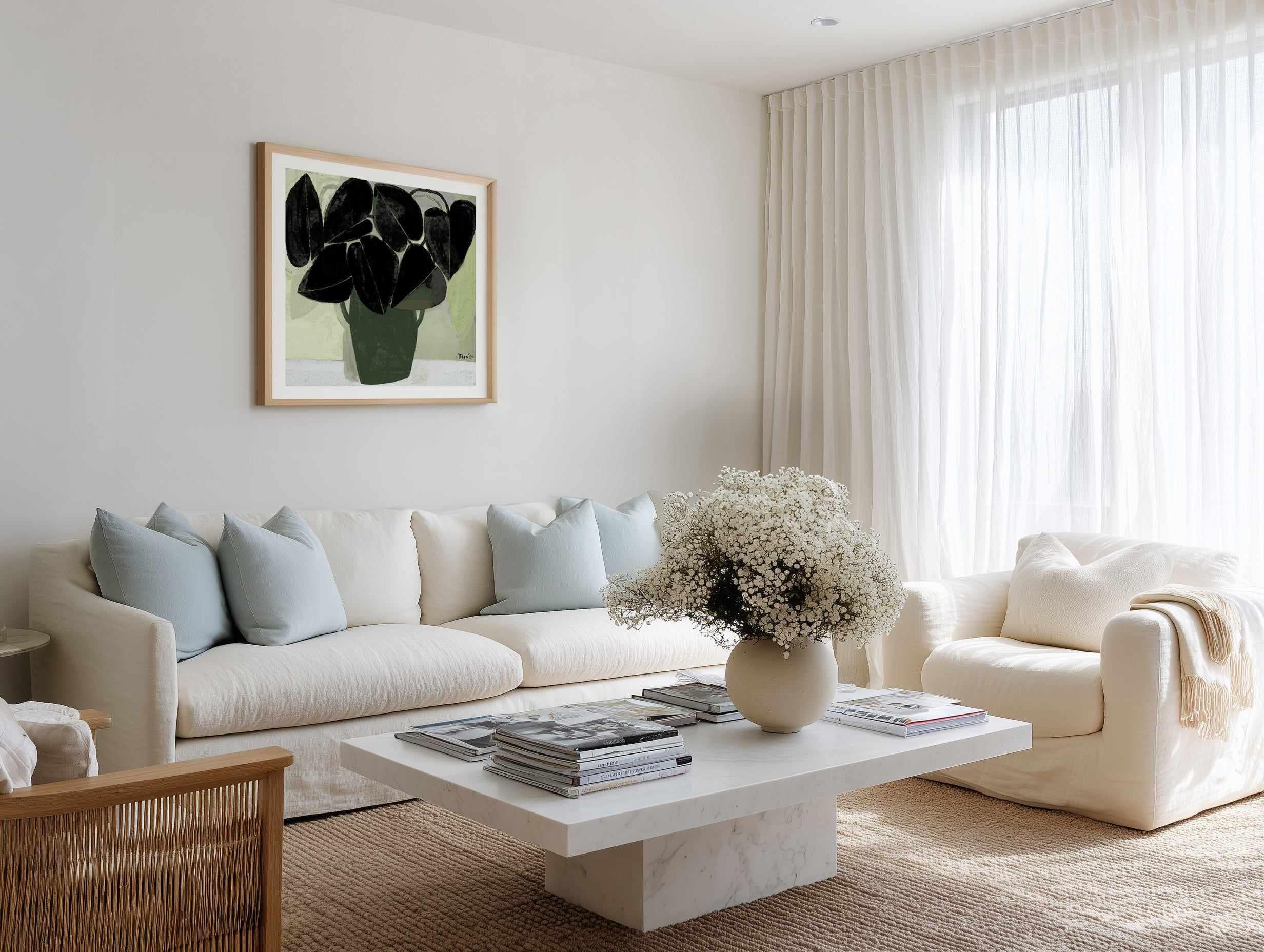 Plant in Green Vase by Marco Marella | Art Print from Olive et Oriel where you can shop wallpaper and artworks online